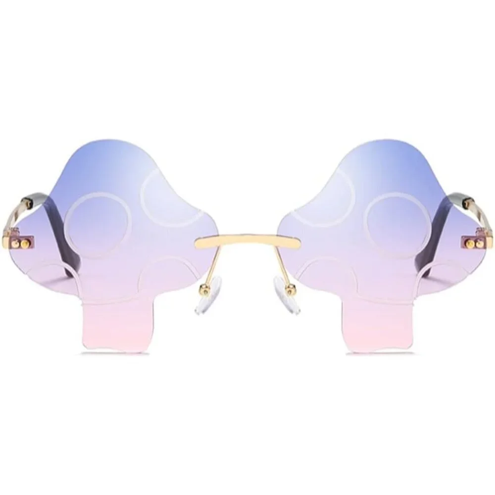 Mushroom Shape Sunglasses Frameless UV400 Retro Rave Party Accessories